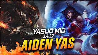 AIDENYASUO  Yasuo vs Ahri MID Patch 1417  Yasuo Gameplay [upl. by Eelrebmik]