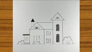 House Drawing step by step  easy drawing for beginners [upl. by Low159]