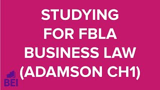 Adamsons Business Law Chapter 1 Review  Studying for FBLA Business Law [upl. by Anyar737]