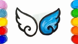 How to Draw amp colour Angel Wings Step by Step  TOO COLOUR [upl. by Damour]