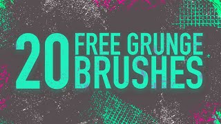 20 FREE Grunge Brushes For Photoshop  Free Assets And Elements [upl. by Chemosh158]