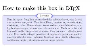 How to make fancy boxes in LaTex using tcolorbox [upl. by Johannes]