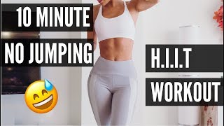 BEGINNER Fat Burning HIIT Workout NO JUMPING  Vicky Justiz [upl. by Appel]