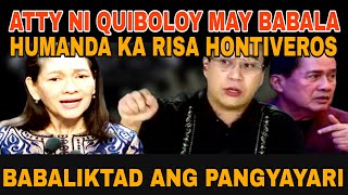 RIZA HONTIVEROS KABADO NA SA BABALA NG ABOGADO NI PASTOR QUIBOLOY [upl. by Aridatha]