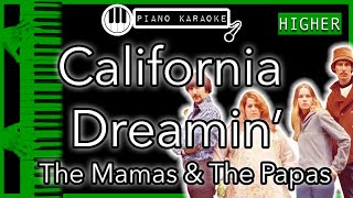 California Dreamin’ HIGHER 3  The Mamas amp The Papas  Piano Karaoke Instrumental [upl. by Pedroza]