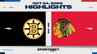 NHL Highlights  Bruins vs Blackhawks  October 24 2023 [upl. by Chickie298]