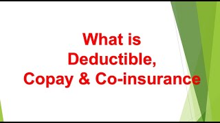 Basics of US Healthcare Chapter 3  What is Deductible Copay and Coinsurance [upl. by Dorelia]