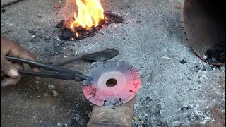 how to make silver handle knife from a blade cutter blacksmith [upl. by Doughty17]