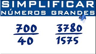 Simplificar fracciones con números grandes [upl. by Aikemat]