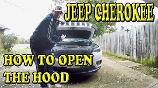 JEEP CHEROKEE HOW TO OPEN THE HOOD [upl. by Meehsar]