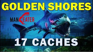 Golden Shores All Nutrient Caches Location  Maneater Golden Shores Collectibles Guide [upl. by Adrahs]