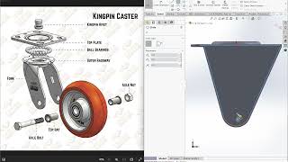 CMC SolidWorks Caster Wheel separate Parts assemble parts and Printing orientation Made with C [upl. by Yelena]