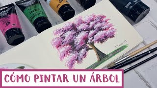 💚Cómo pintar un árbol con acrílico💚Super fácil💚 [upl. by Shara]