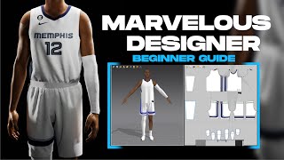 Part 1 Designing NBA Jersey in 3D  Marvelous Designer Tutorial for Beginners [upl. by Rabi578]