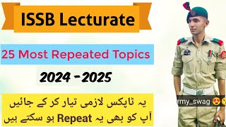 ISSB Most Important and Repeated Lecturate  Public speaking Topics [upl. by Bunny]