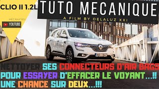 Voyant Airbag Renault Clio 2 Comment leffacer en nettoyant les connecteurs sans valise en 5min [upl. by Idoc130]