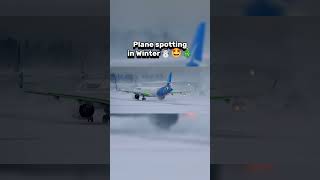 Plane spotting in summer vs ❄️☃️ aviation winter planespotting fyp avgeek plane [upl. by Euphemiah990]