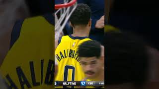 Tyrese Haliburton Drives amp Beats First Half Buzzer  Indiana Pacers [upl. by Siuqramed]