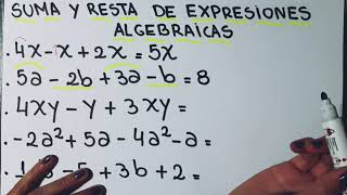 Expresiones algebraicas Suma y resta [upl. by Etnohs]