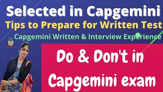 Capgemini written amp Interview Experience Live  Do amp Dont in Exam  Written and Interview Tips [upl. by Nahor]