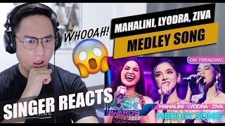 Mahalini X Lyodra X Ziva  Medley Song  Indonesian Music Awards 2022  SINGER REACTION [upl. by Rains]