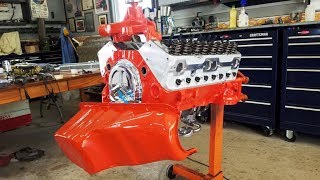 Engine Building Part 8  Fixing Rust with Metal Rescue and Painting the Engine Chevy Small Block Che [upl. by Ainahs]