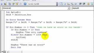 Excel VBA Basics 16C ERRORS  Determine If There Was An Error Which Type and Define What To Do [upl. by Kotick820]