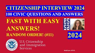 2024 Random 100 Civics Questions and Answers US Citizenship Interview 2024  Fast Easy Answer [upl. by Felten570]