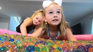 We filled a POOL with ORBEEZ  Orbeez slime challenge [upl. by Qiratla498]