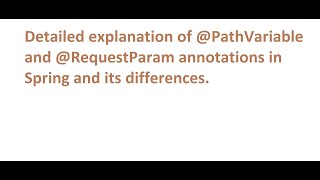 What is the Differences between PathVariable and RequestParam annotations in Spring MVC [upl. by Pammy]