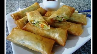 Receta de Lumpias o Rollitos Primavera [upl. by Nocaj]