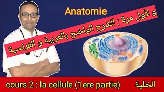 Cours 2  Anatomie de la cellule partie 1 الخلية الجزء 1 مع التقديم و الشرح بالعربية [upl. by Nabroc]