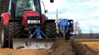 Drainage aanleggen met Inter Drain 1824 T en Case IH Maxxum 125 [upl. by Ardnohsed]