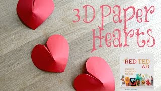 Paper Crafts DIY  3D Paper Hearts How To [upl. by Cosenza]