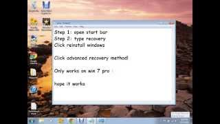 How to reset windows 7 PRO to Factory Settings [upl. by Rosemaria]