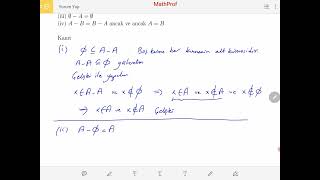 Soyut Matematik 13 Ders Kümelerin Tümleyen ve Farkı II [upl. by Hughes]