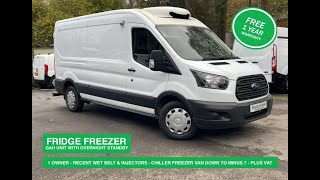 2018 FORD TRANSIT 20L LONG WHEEL BASE DIESEL WHITE MANUAL FRIDGE FREEZER VAN [upl. by Magel]