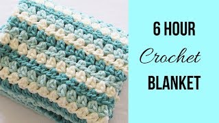 6 Hour Crochet Baby Blanket Mock Granny Stripe [upl. by Jeb]