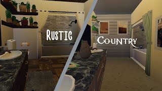 Rustic vs Country Bathrooms  BLOXBURG  Speedbuild [upl. by Noiztneb950]