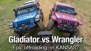 Gladiator vs Wrangler  Epic Wheeling in Kansas Which one did better [upl. by Tymes981]