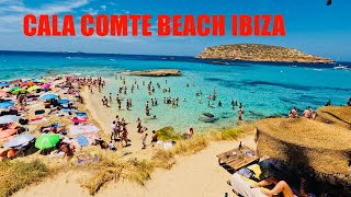 IBIZA CALA COMTE BEACH WALK 5K UHD July 2024  Beautiful IBIZA BEACH WALK near San AntonioPart 1 [upl. by Felicidad]