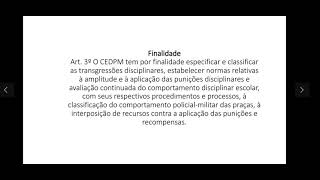 Legislação Institucional para PMPA CEDPM  Aula 01 [upl. by Einnep845]