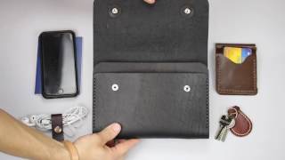 Mens black leather pouch [upl. by Erdnaid]