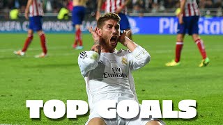 Sergio Ramos AMAZING Real Madrid GOALS [upl. by Hgielra]