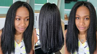 NATURAL BLOWOUT CROCHET WITH REGULAR BRAIDING HAIR  Kinky Straight Crochet  straighthaircrochet [upl. by Webster]