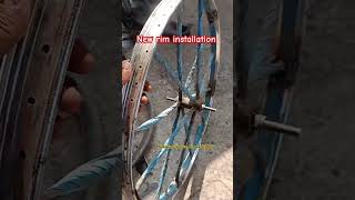 New rim installwelding video viralvideo youtube yt ytshort shorts cycle bawatyreservice [upl. by Ivets]