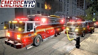 EmergeNYC FDNY Rescue 9 Responding To A Building Fire [upl. by Leonerd]