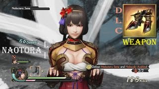 Samurai Warriors 4  PS4  Princess Naotora Li Combos Gameplay with DLC Weapon [upl. by Allevon]