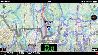 Offline and custom maps  Speedometer 55 for iPhone and iPad version 154 Landscape version [upl. by Pitt355]