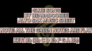 GLUE SONG by BEABADOOBEE ALTO SAX MUSIC SHEET [upl. by Noemad]